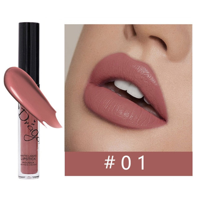 Waterproof Liquid Lipstick Makeup Matte Lip Gloss Long-lasting Cosmetics Lip Stick Cream Silky Glosses Velvet Nude Lipgloss 1Pcs