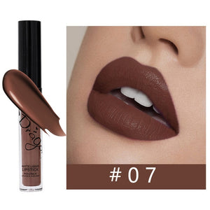 Waterproof Liquid Lipstick Makeup Matte Lip Gloss Long-lasting Cosmetics Lip Stick Cream Silky Glosses Velvet Nude Lipgloss 1Pcs