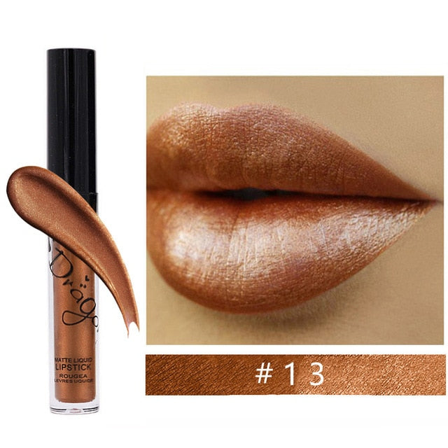 Waterproof Liquid Lipstick Makeup Matte Lip Gloss Long-lasting Cosmetics Lip Stick Cream Silky Glosses Velvet Nude Lipgloss 1Pcs