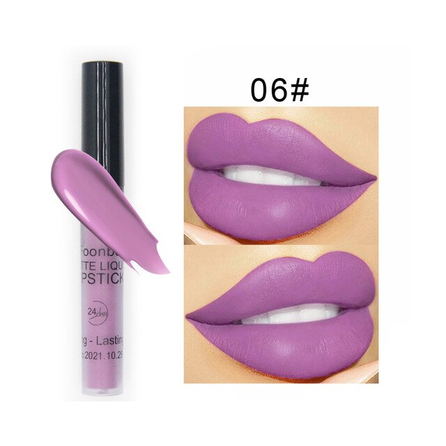 Waterproof Liquid Lipstick Makeup Matte Lip Gloss Long-lasting Cosmetics Lip Stick Cream Silky Glosses Velvet Nude Lipgloss 1Pcs