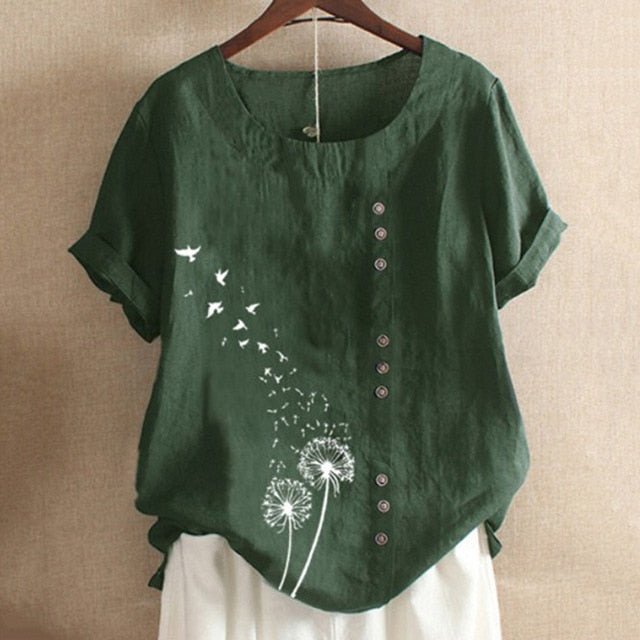 Brand Blouses Woman Clothing Summer Office Lady Big Size Tunic Tops 2020 Casual Short Sleeve Print Shirt Blouse Blusa Feminina