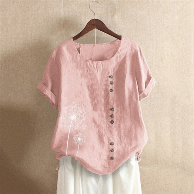 Brand Blouses Woman Clothing Summer Office Lady Big Size Tunic Tops 2020 Casual Short Sleeve Print Shirt Blouse Blusa Feminina