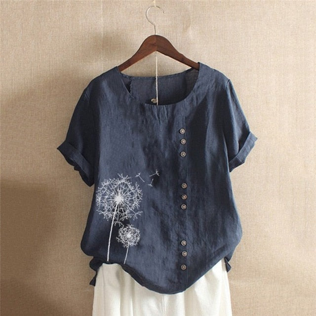 Brand Blouses Woman Clothing Summer Office Lady Big Size Tunic Tops 2020 Casual Short Sleeve Print Shirt Blouse Blusa Feminina