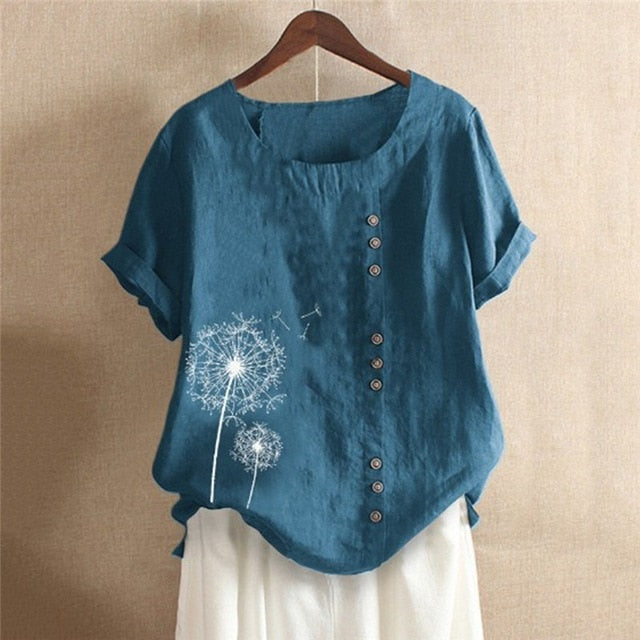 Brand Blouses Woman Clothing Summer Office Lady Big Size Tunic Tops 2020 Casual Short Sleeve Print Shirt Blouse Blusa Feminina