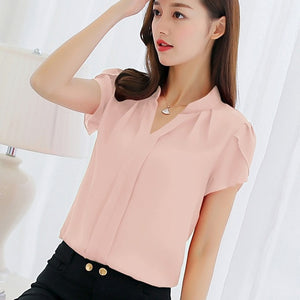 Brand Blouses Woman Clothing Summer Office Lady Big Size Tunic Tops 2020 Casual Short Sleeve Print Shirt Blouse Blusa Feminina