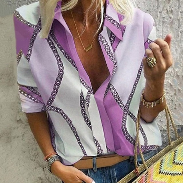 Brand Blouses Woman Clothing Summer Office Lady Big Size Tunic Tops 2020 Casual Short Sleeve Print Shirt Blouse Blusa Feminina