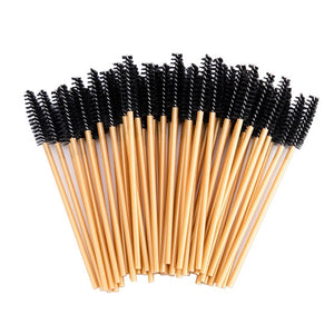 zwellbe Good Quality Disposable 50 Pcs/Pack Crystal Eyelash Makeup Brush  Diamond Handle Mascara Wands Eyelash Extension Tool