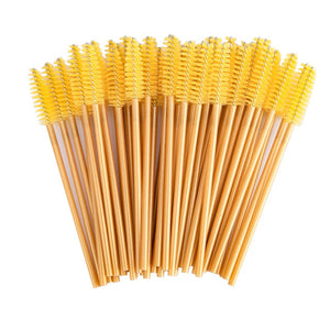 zwellbe Good Quality Disposable 50 Pcs/Pack Crystal Eyelash Makeup Brush  Diamond Handle Mascara Wands Eyelash Extension Tool