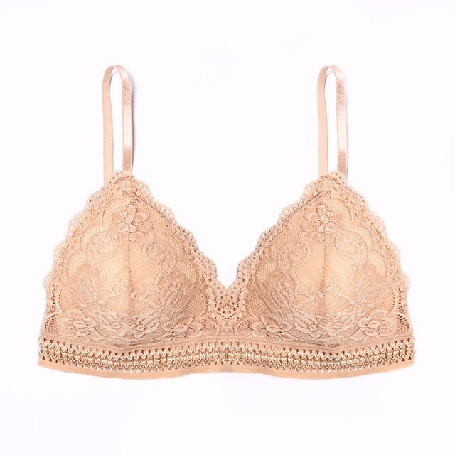 1/2PCS French Style Bralette Seamless Deep V Lace Bra Wireless Thin Underwear Sexy Lingerie Soft Push Up Bras For Women Hot