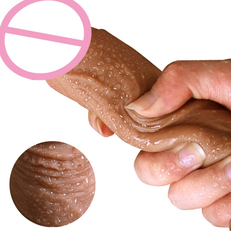 7/8 Inch Huge Realistic Dildo Silicone Penis Dong with Suction Cup for Women Masturbation Lesbain Sex Toy