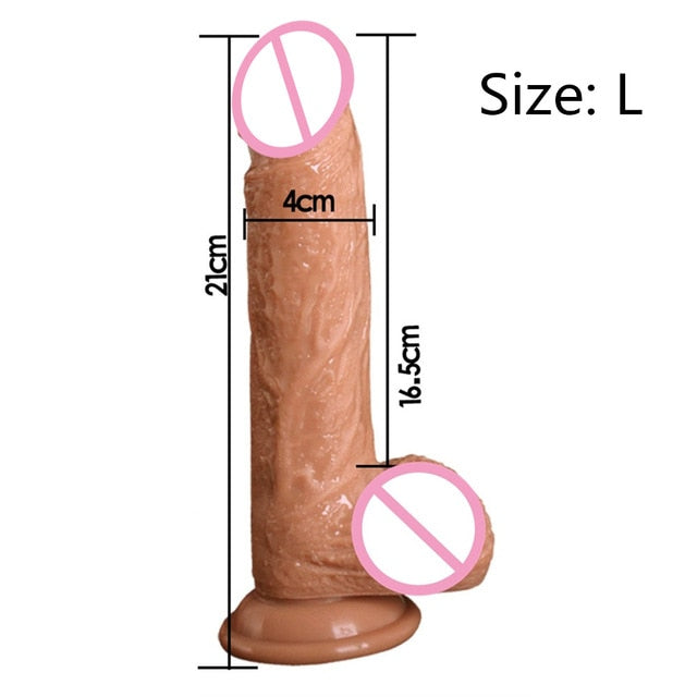 7/8 Inch Huge Realistic Dildo Silicone Penis Dong with Suction Cup for Women Masturbation Lesbain Sex Toy
