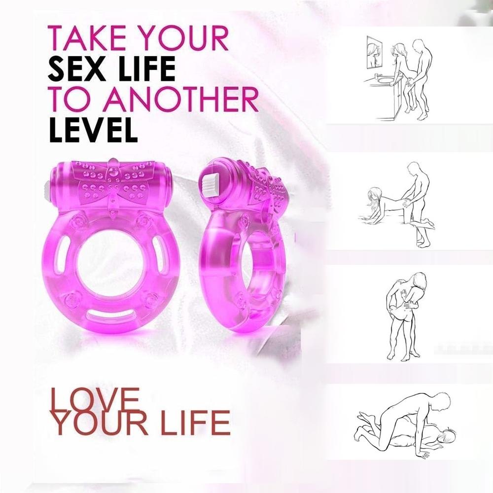 Couple Sexy Toy, Elastic Delay Ring, Vibrating Cock Stretchy Intense Clit Stimulation, Premature Ejaculation Lock Vibrator