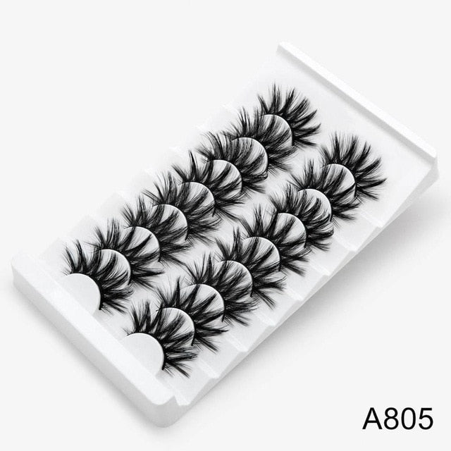 SEXYSHEEP 4/8 pairs 3D Mink Lashes Natural False Eyelashes Dramatic Volume Fake Lashes Makeup Eyelash Extension Silk Eyelashes
