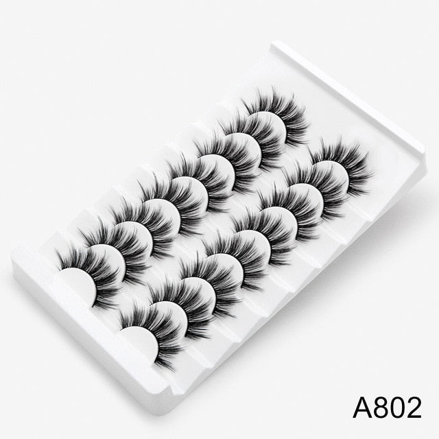 SEXYSHEEP 4/8 pairs 3D Mink Lashes Natural False Eyelashes Dramatic Volume Fake Lashes Makeup Eyelash Extension Silk Eyelashes