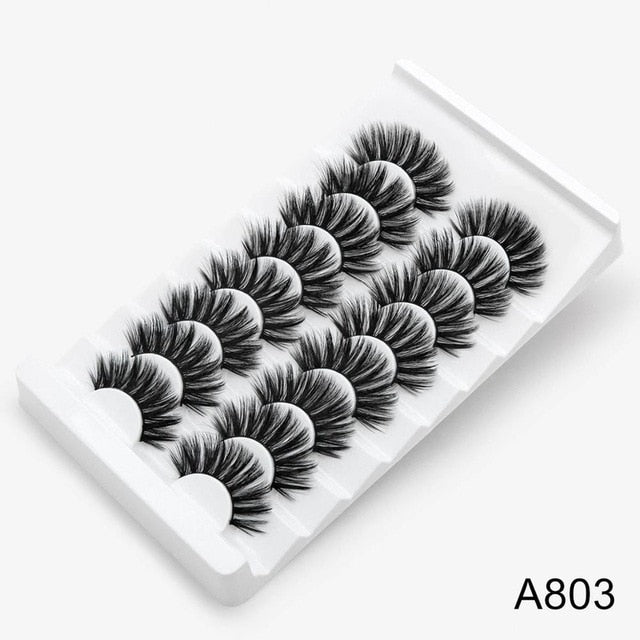 SEXYSHEEP 4/8 pairs 3D Mink Lashes Natural False Eyelashes Dramatic Volume Fake Lashes Makeup Eyelash Extension Silk Eyelashes