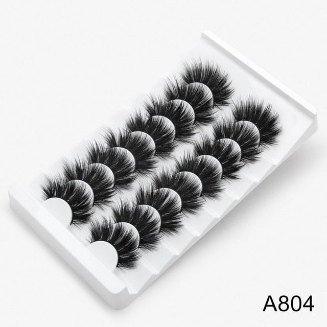 SEXYSHEEP 4/8 pairs 3D Mink Lashes Natural False Eyelashes Dramatic Volume Fake Lashes Makeup Eyelash Extension Silk Eyelashes
